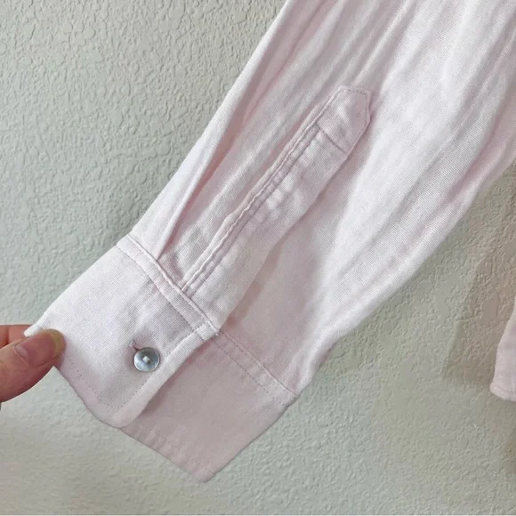 RAILS Ellis Gauze Button Up Shirt S Petal Pink LTD Edition Breast Cancer Spring - Picture 9 of 13